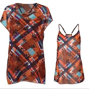 Cabi Lattice Top with detachable cami, size S, NWT